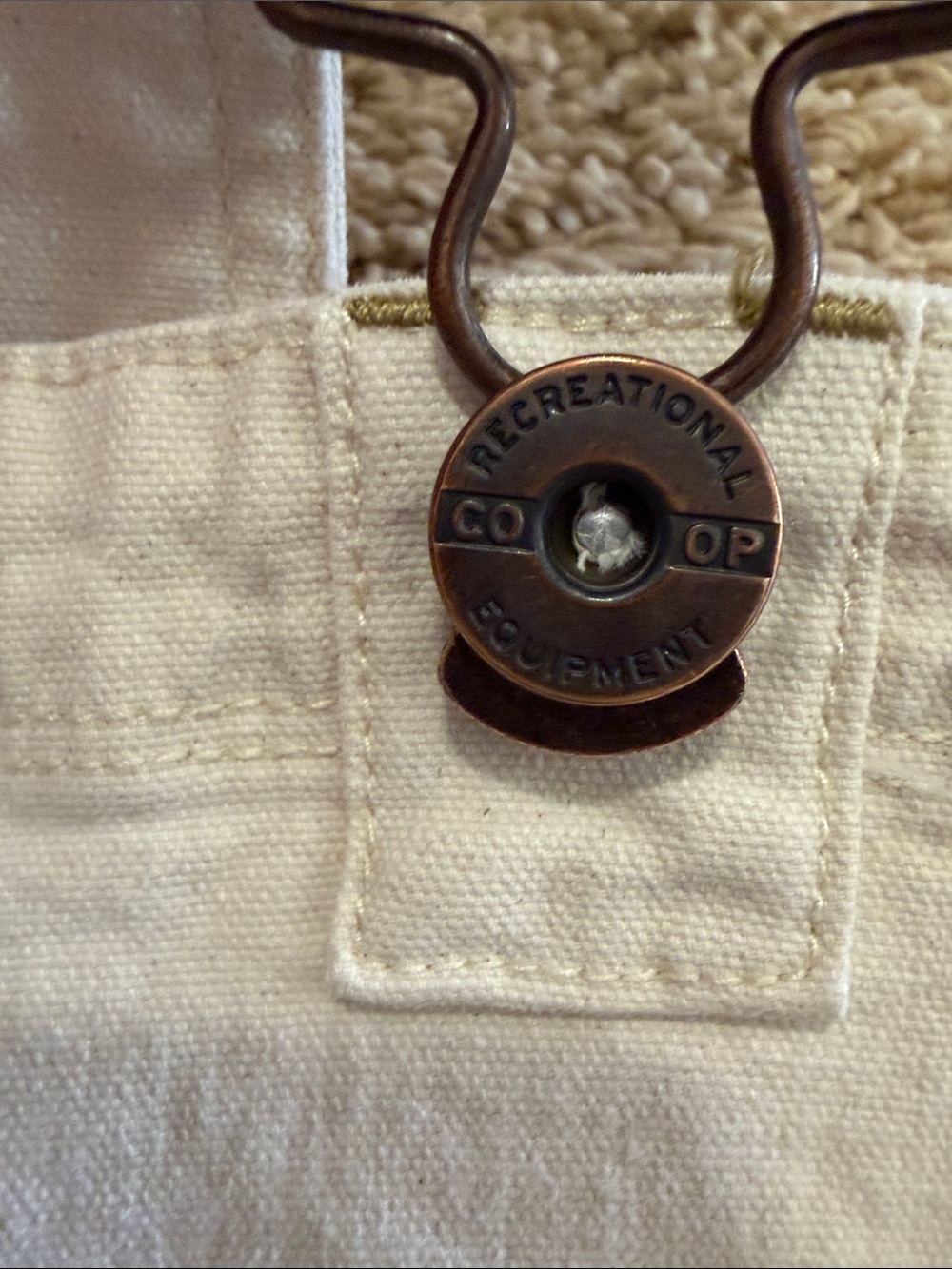 EUC REI Cooperative Trailsmith Cream Utility Painters Overalls, Womens 6 - Picture 4 of 14